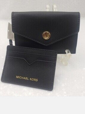 Michael Kors Small 3 in 1 Removable Card Case Black Saffiano Leather